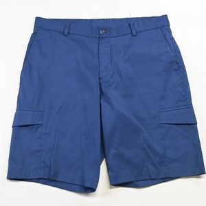 Nike 32 x 10" Navy Blue 882066 Tech‎ Flat Front Dri Fit Tour Golf Cargo Shorts